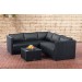 Ecksofa-Garnitur Genero 5mm-rund/schwarz-Anthrazit